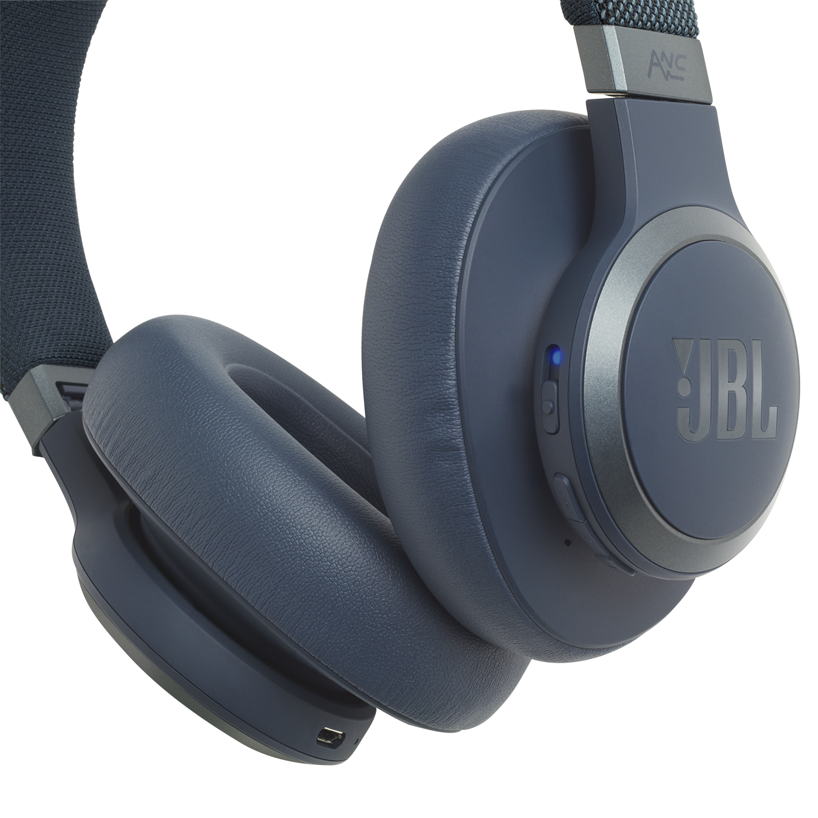 JBL Live 650BTNC - Blue - Wireless Over-Ear Noise-Cancelling Headphones - Detailshot 4